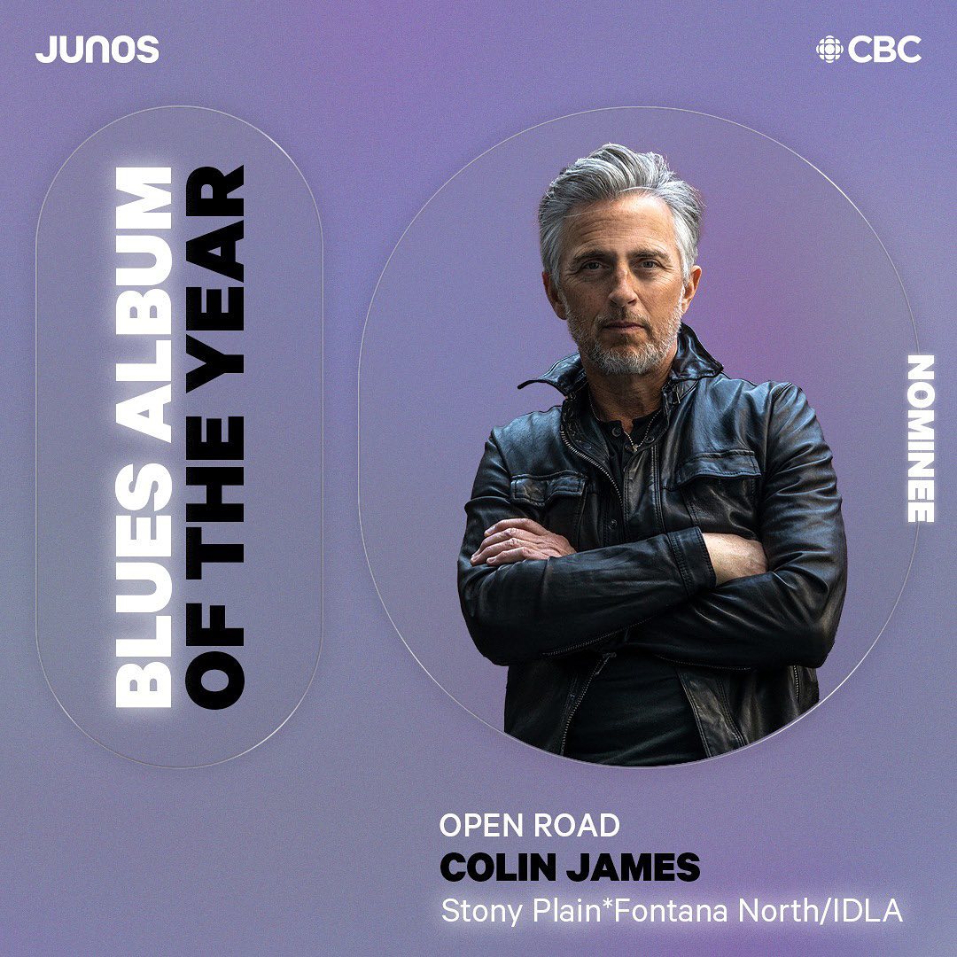 Colin James - Juno Awards - Blues Album of the Year Nomination